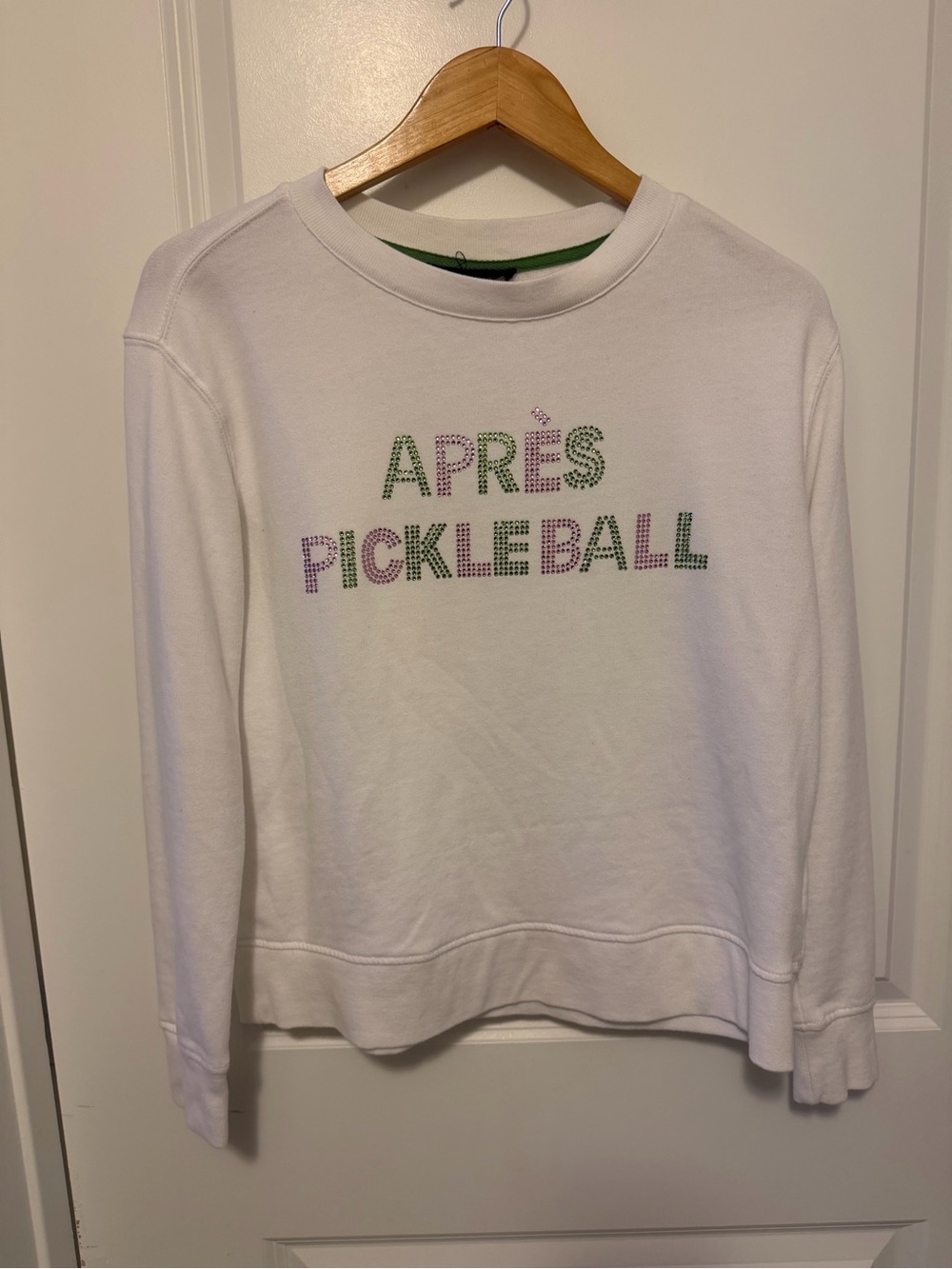 Jane and Delancey apres pickleball rhinestone sweatshirt.